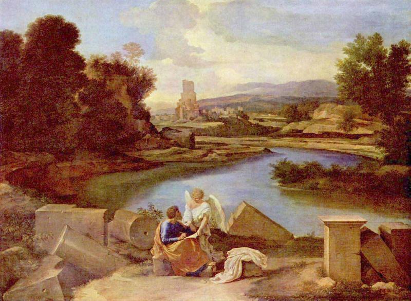 Landschaft mit dem Hl. Matthaus, Nicolas Poussin